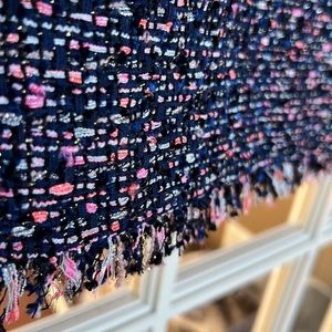 Club Monaco Pink Navy Metallic Tweed Skirt